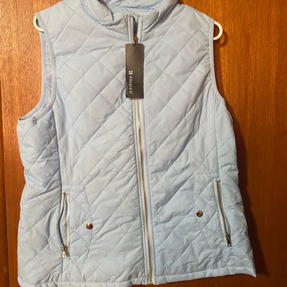 Allegra K Women's Sky Blue Quilted Puffer Vest - Picture 1 of 4